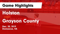 Holston  vs Grayson County  Game Highlights - Dec. 20, 2019