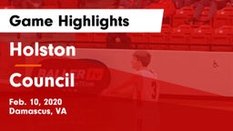 Holston  vs Council  Game Highlights - Feb. 10, 2020