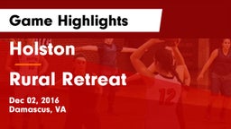 Holston  vs Rural Retreat  Game Highlights - Dec 02, 2016