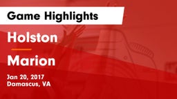 Holston  vs Marion  Game Highlights - Jan 20, 2017