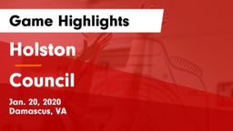 Holston  vs Council Game Highlights - Jan. 20, 2020