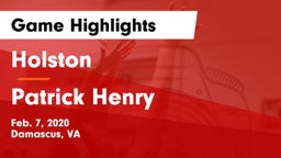 Holston  vs Patrick Henry  Game Highlights - Feb. 7, 2020
