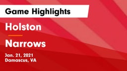 Holston  vs Narrows Game Highlights - Jan. 21, 2021
