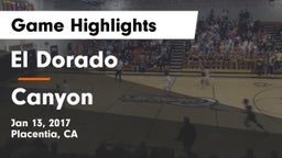 El Dorado  vs Canyon  Game Highlights - Jan 13, 2017