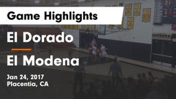 El Dorado  vs El Modena Game Highlights - Jan 24, 2017
