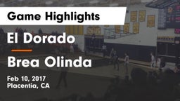 El Dorado  vs Brea Olinda  Game Highlights - Feb 10, 2017