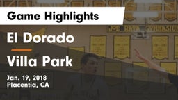 El Dorado  vs Villa Park  Game Highlights - Jan. 19, 2018