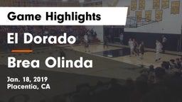 El Dorado  vs Brea Olinda  Game Highlights - Jan. 18, 2019