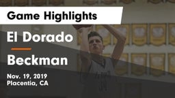 El Dorado  vs Beckman  Game Highlights - Nov. 19, 2019