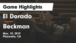 El Dorado  vs Beckman  Game Highlights - Nov. 19, 2019