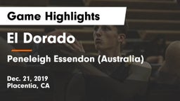 El Dorado  vs Peneleigh Essendon (Australia) Game Highlights - Dec. 21, 2019