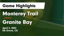 Monterey Trail  vs Granite Bay Game Highlights - April 2, 2022