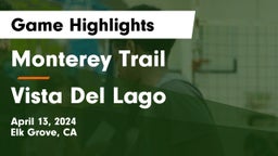 Monterey Trail  vs Vista Del Lago Game Highlights - April 13, 2024