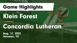 Klein Forest  vs Concordia Lutheran  Game Highlights - Aug. 17, 2023