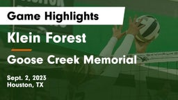 Klein Forest  vs Goose Creek Memorial  Game Highlights - Sept. 2, 2023