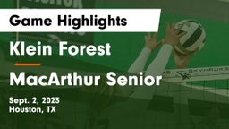 Klein Forest  vs MacArthur Senior  Game Highlights - Sept. 2, 2023