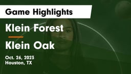 Klein Forest  vs Klein Oak  Game Highlights - Oct. 26, 2023