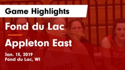 Fond du Lac  vs Appleton East  Game Highlights - Jan. 15, 2019
