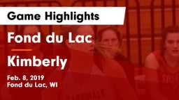 Fond du Lac  vs Kimberly  Game Highlights - Feb. 8, 2019