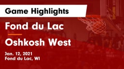 Fond du Lac  vs Oshkosh West  Game Highlights - Jan. 12, 2021