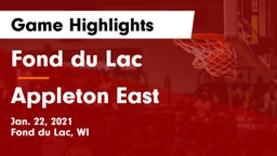 Fond du Lac  vs Appleton East  Game Highlights - Jan. 22, 2021