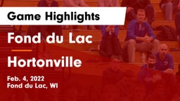 Fond du Lac  vs Hortonville  Game Highlights - Feb. 4, 2022