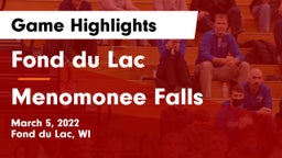 Fond du Lac  vs Menomonee Falls  Game Highlights - March 5, 2022