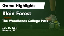 Klein Forest  vs The Woodlands College Park  Game Highlights - Jan. 11, 2024
