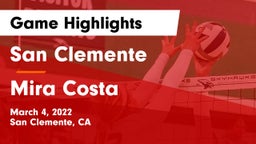 San Clemente  vs Mira Costa Game Highlights - March 4, 2022