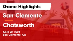 San Clemente  vs Chatsworth Game Highlights - April 22, 2022