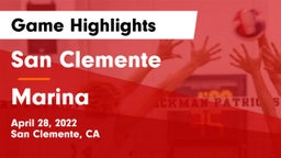 San Clemente  vs Marina  Game Highlights - April 28, 2022
