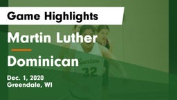 Martin Luther  vs Dominican  Game Highlights - Dec. 1, 2020