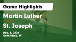 Martin Luther  vs St. Joseph  Game Highlights - Dec. 8, 2020