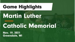 Martin Luther  vs Catholic Memorial Game Highlights - Nov. 19, 2021