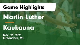 Martin Luther  vs Kaukauna  Game Highlights - Nov. 26, 2021