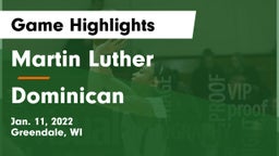 Martin Luther  vs Dominican  Game Highlights - Jan. 11, 2022
