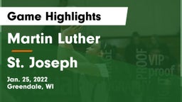 Martin Luther  vs St. Joseph  Game Highlights - Jan. 25, 2022
