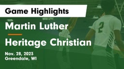 Martin Luther  vs Heritage Christian  Game Highlights - Nov. 28, 2023