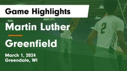 Martin Luther  vs Greenfield  Game Highlights - March 1, 2024