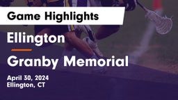 Ellington  vs Granby Memorial  Game Highlights - April 30, 2024