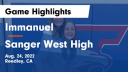 Immanuel  vs Sanger West High Game Highlights - Aug. 24, 2022