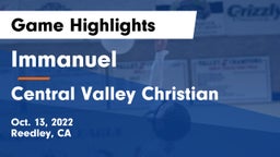 Immanuel  vs Central Valley Christian Game Highlights - Oct. 13, 2022