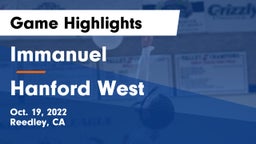 Immanuel  vs Hanford West  Game Highlights - Oct. 19, 2022