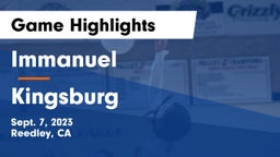 Immanuel  vs Kingsburg  Game Highlights - Sept. 7, 2023