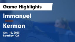 Immanuel  vs Kerman  Game Highlights - Oct. 10, 2023