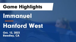Immanuel  vs Hanford West  Game Highlights - Oct. 12, 2023