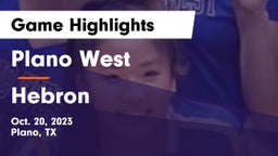 Plano West  vs Hebron  Game Highlights - Oct. 20, 2023