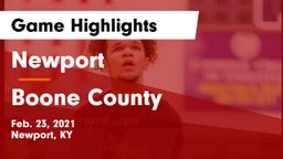 Newport  vs Boone County  Game Highlights - Feb. 23, 2021