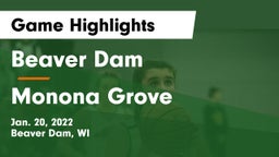 Beaver Dam  vs Monona Grove  Game Highlights - Jan. 20, 2022