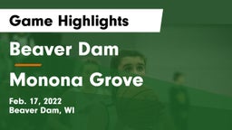 Beaver Dam  vs Monona Grove  Game Highlights - Feb. 17, 2022